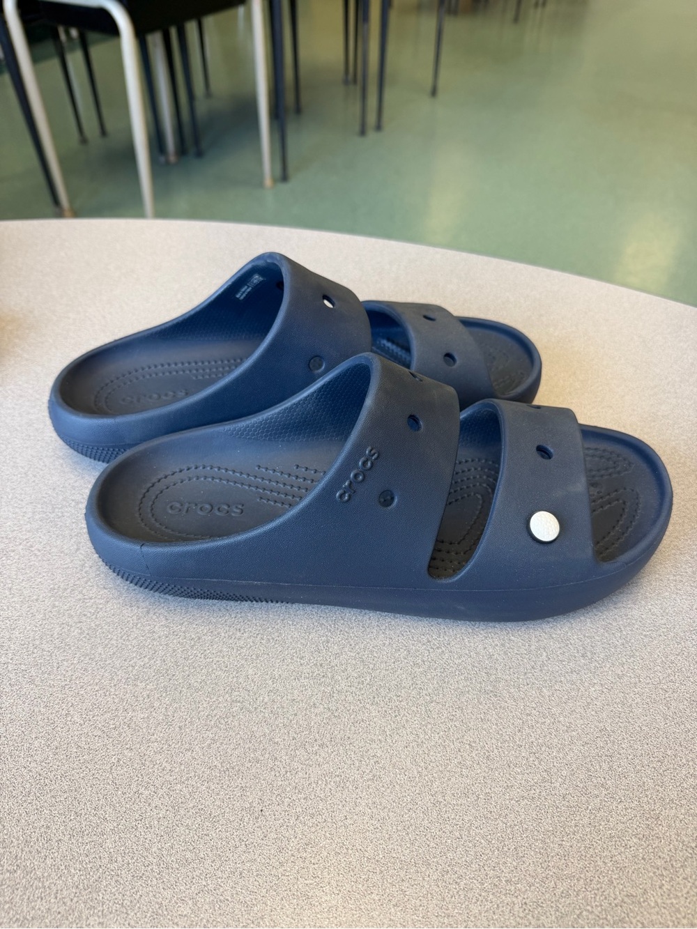 Crocs Classic Two-Strap Slide Sandals in Navy Blue M-10/W-12 NWOT